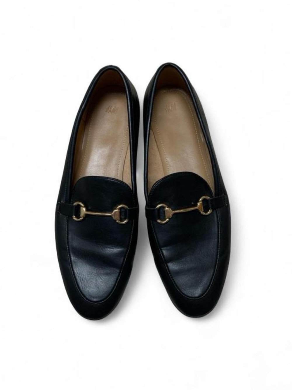 H&M Black Leather Horsebit Loafers - Classic Women's Dress Shoes